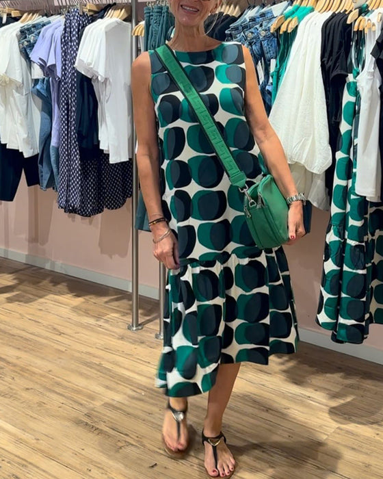 Sukienka bez rękawów z okrągłym dekoltem