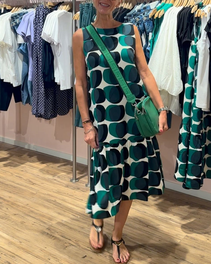 Sukienka bez rękawów z okrągłym dekoltem