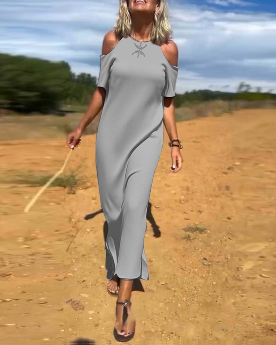 Sukienka Modna Casual Off-Shoulder Smukła