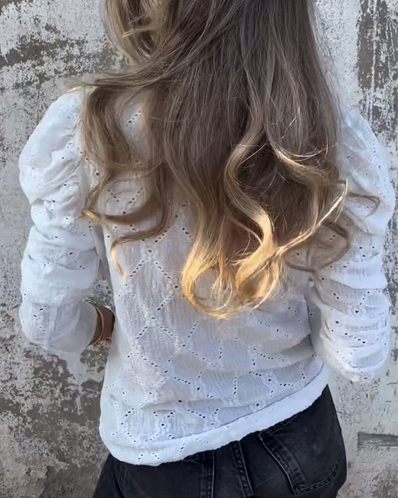 Bluzka Z Bufiastymi Rękawami I Cutout