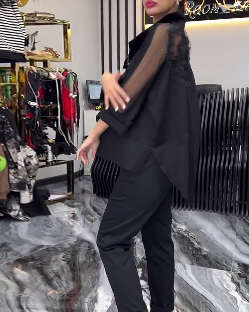 Koronkowa bluzka w patchworkowe kwiaty