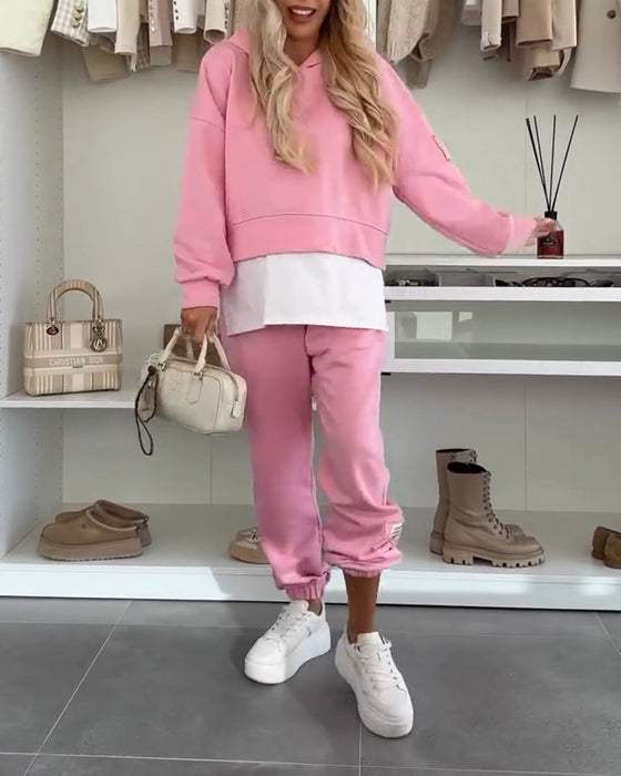 Zestaw Casual Bluza Z Kapturem I Spodnie