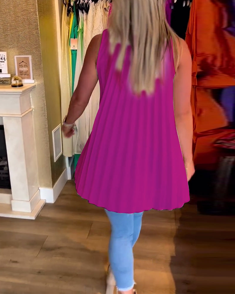 Bluzka bez rękawów z falbankami