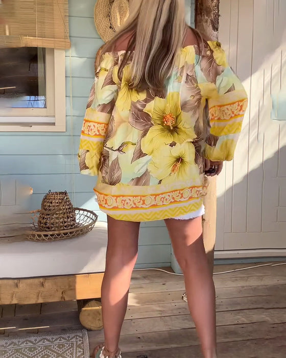 Bluzka Off-Shoulder Resortowy Print