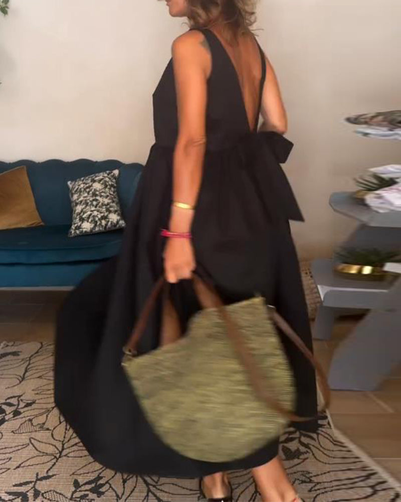 Suknia Bez Pleców Z Kokardką