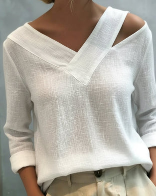 Top Stylowy Dekolt W Serek Off-The-Shoulder