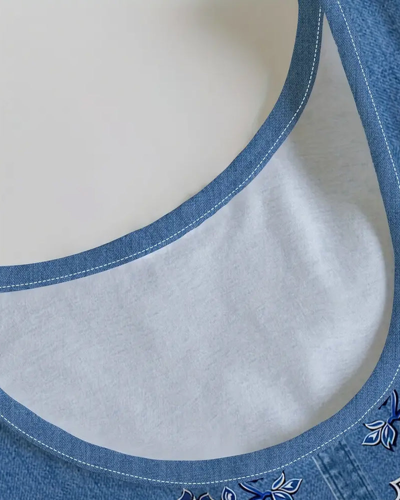 Sukienka Bez Rękawów Imitacja Denim