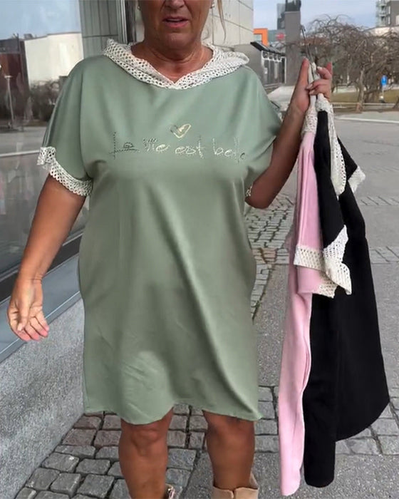 Sukienka Casual Luźna Z Kapturem