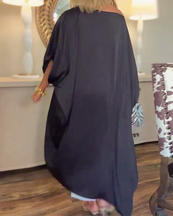 Bluzka casualowa modna nieregularna luźna