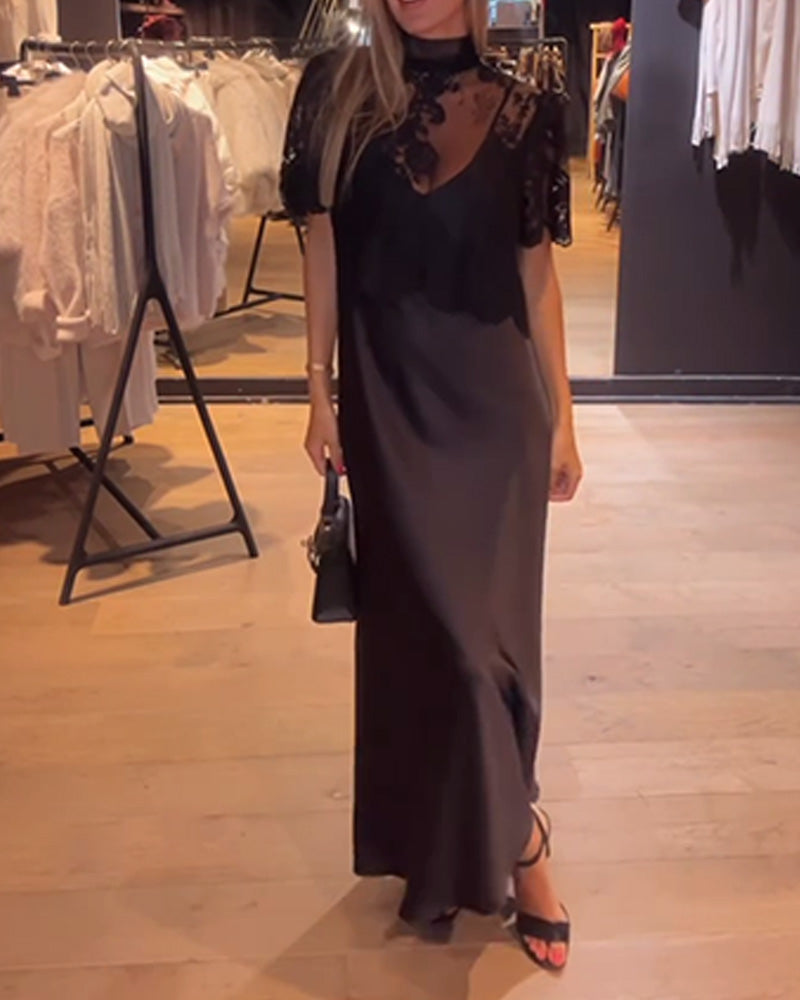 Zestaw Koronkowa I Siateczkowa Bluzka Z Drapowaną Halką Sukienką