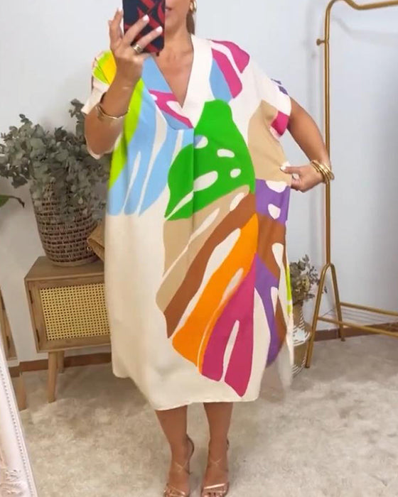 Sukienka w kolorowe liście