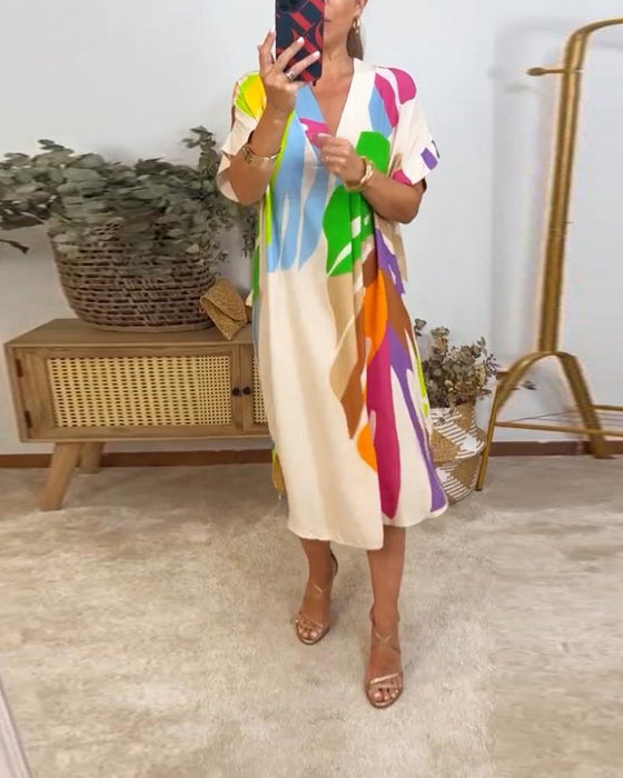 Sukienka w kolorowe liście
