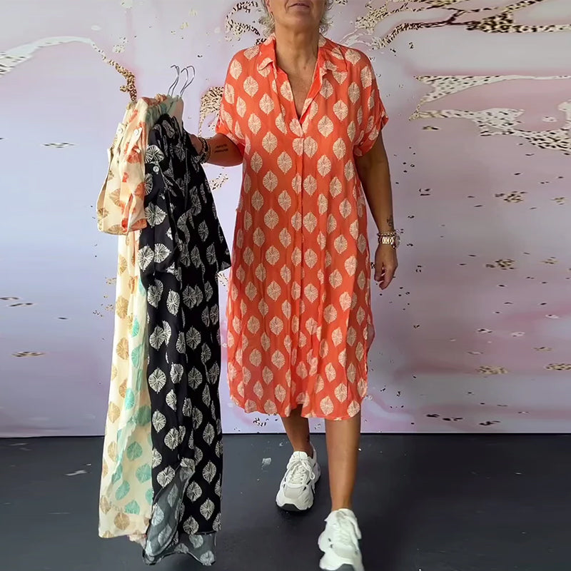 Luźna sukienka z krótkim rękawem