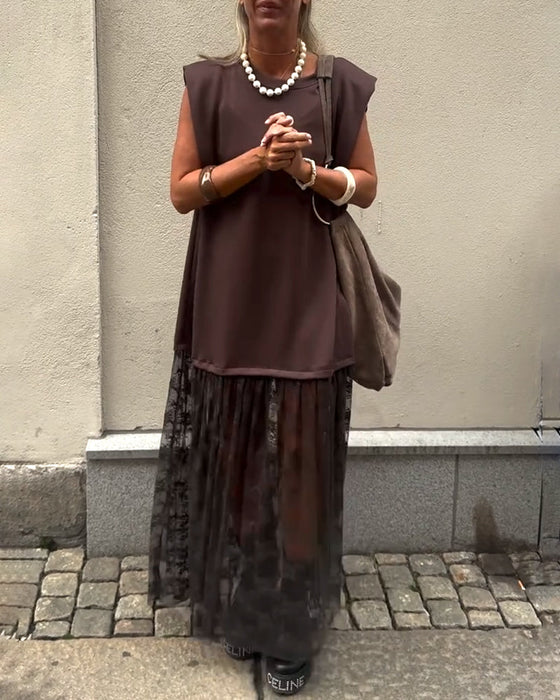 Bezrękawnik z Siateczki w Stylu Patchwork