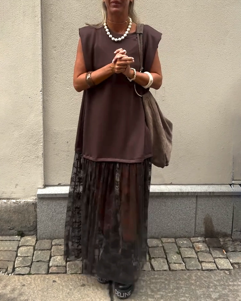 Bezrękawnik z Siateczki w Stylu Patchwork