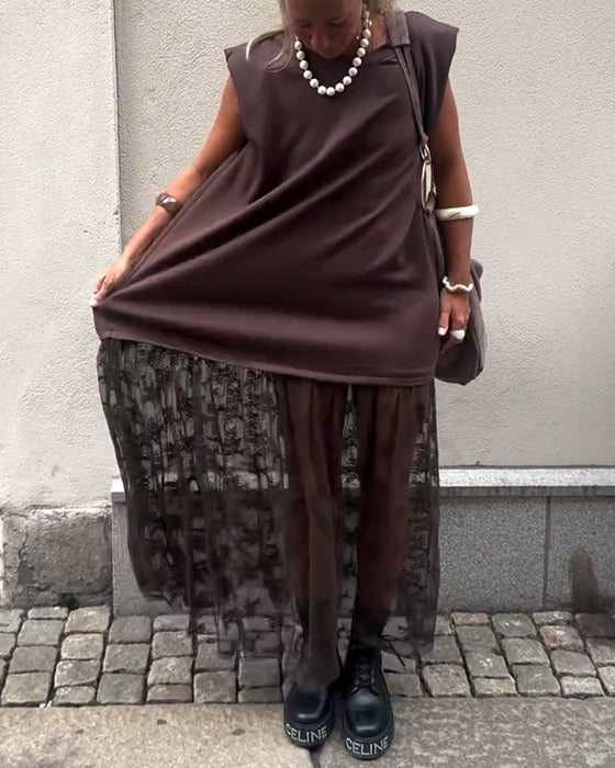 Bezrękawnik z Siateczki w Stylu Patchwork