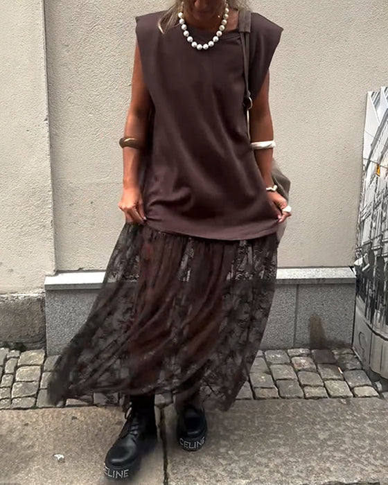 Bezrękawnik z Siateczki w Stylu Patchwork