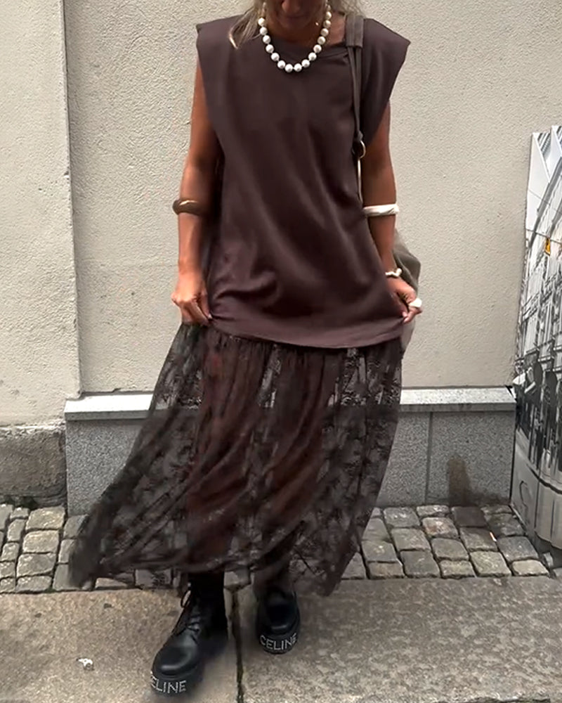 Bezrękawnik z Siateczki w Stylu Patchwork