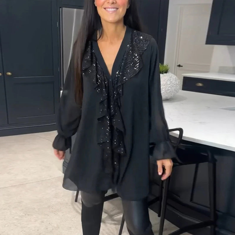 Bluzka z falbankami o eleganckim kroju