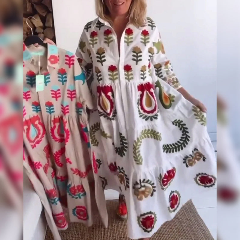 Sukienka Kwiatowy Graficzny Wzór