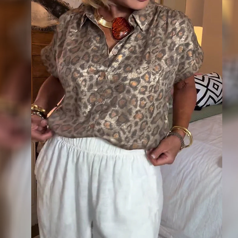 Bluzka casualowa z nadrukiem w panterkę