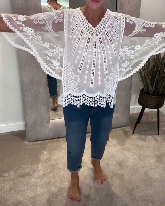 Bluzka Dekolt W Stylowy