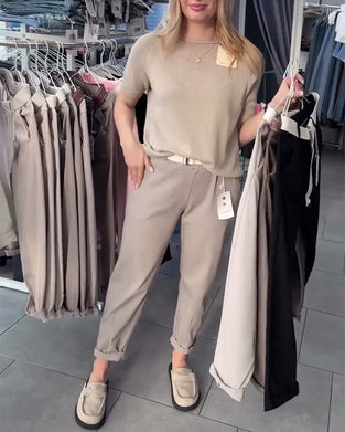 Spodnie Jednokolorowe Casual Proste