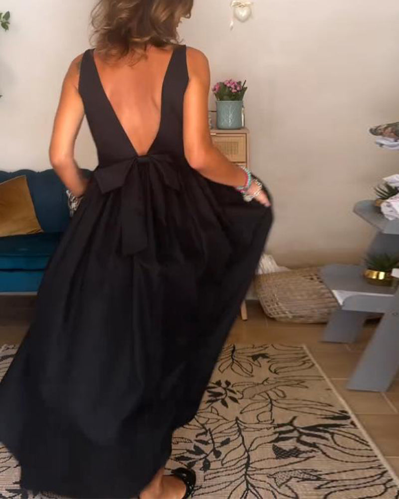 Suknia Bez Pleców Z Kokardką