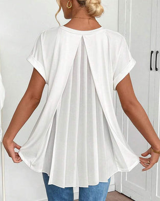 T-Shirt Z Krótkim Rękawem Jednolity Kolor Patchwork