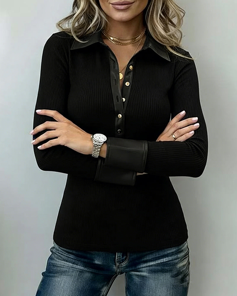 Top Przód na Guziki Panel PU