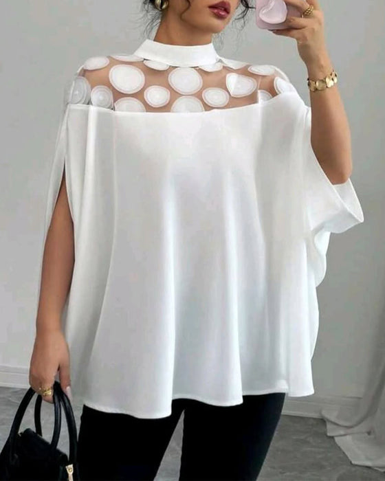 Bluzka Na Jedno Ramie Nietoperzowy Rękaw Elegancka