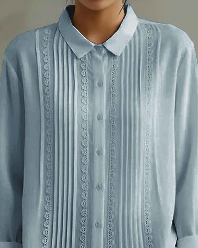 Koszula Lalkowy Kołnierzyk Jednokolorowy Długi Rękaw