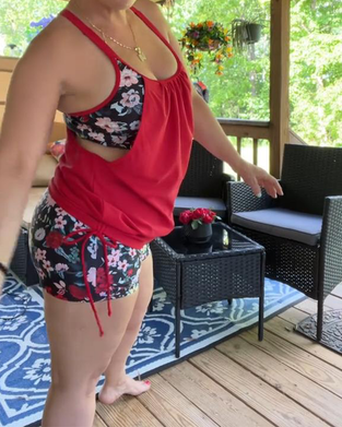 Strój Kąpielowy Drukowany Suspenders Boxer