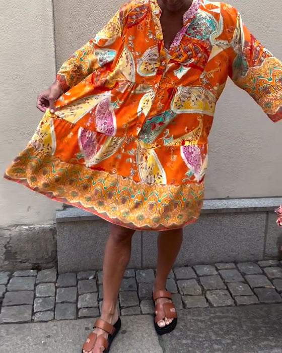 Sukienka Boho Z Modnym Nadrukiem