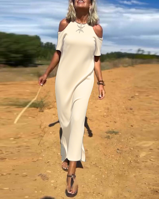 Sukienka Modna Casual Off-Shoulder Smukła