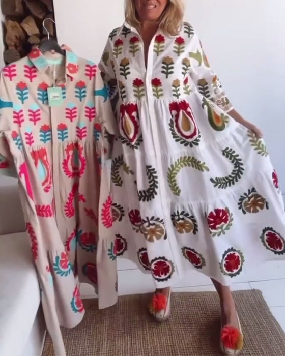 Sukienka Kwiatowy Graficzny Wzór