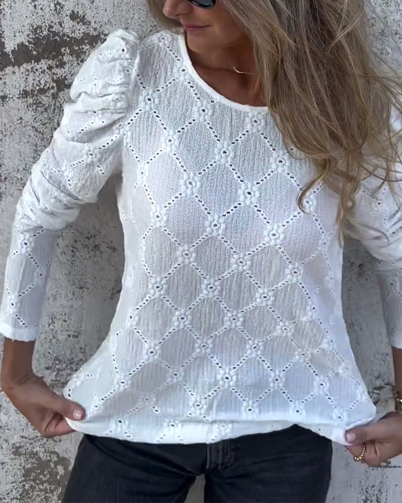 Bluzka Z Bufiastymi Rękawami I Cutout