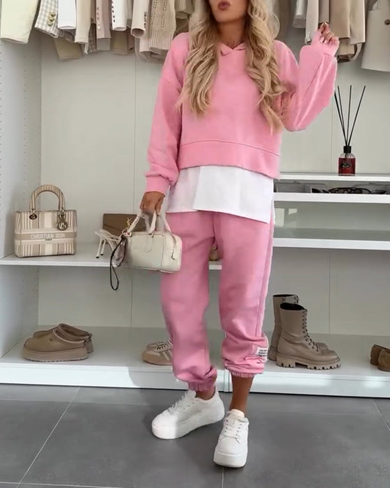 Zestaw Casual Bluza Z Kapturem I Spodnie