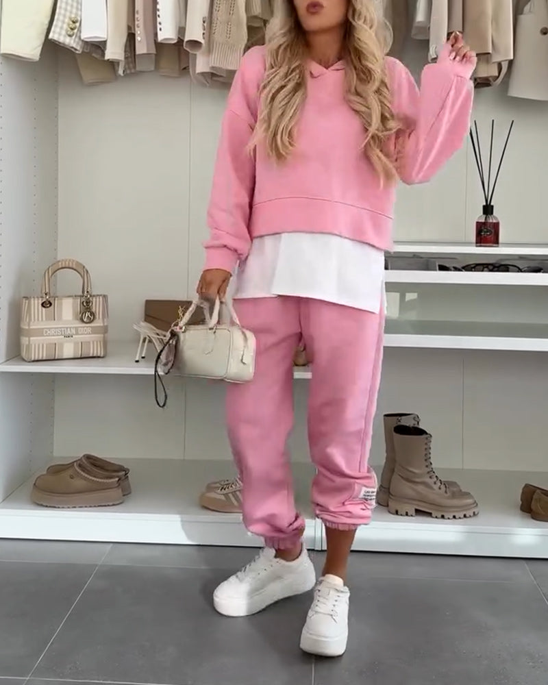 Zestaw Casual Bluza Z Kapturem I Spodnie