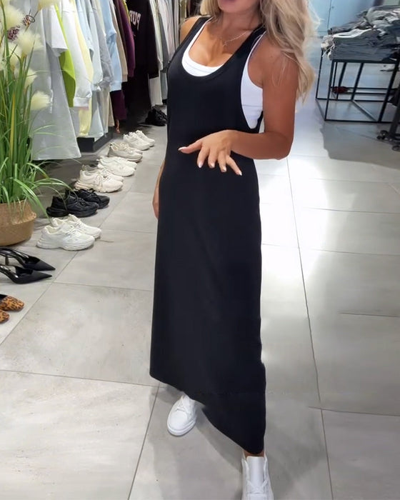 Sukienka Wyszczuplająca Szelki Casual