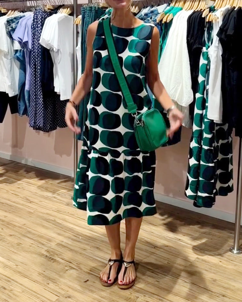 Sukienka bez rękawów z okrągłym dekoltem