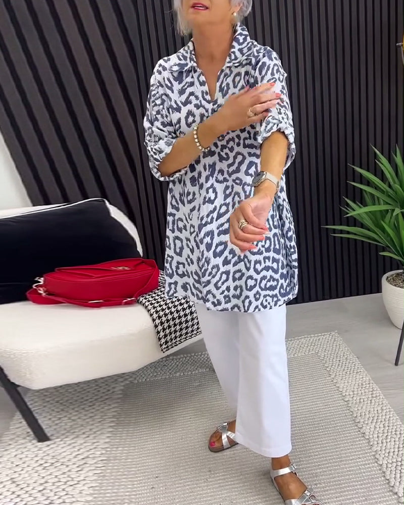 Bluzka Klapa Lampart Wzór