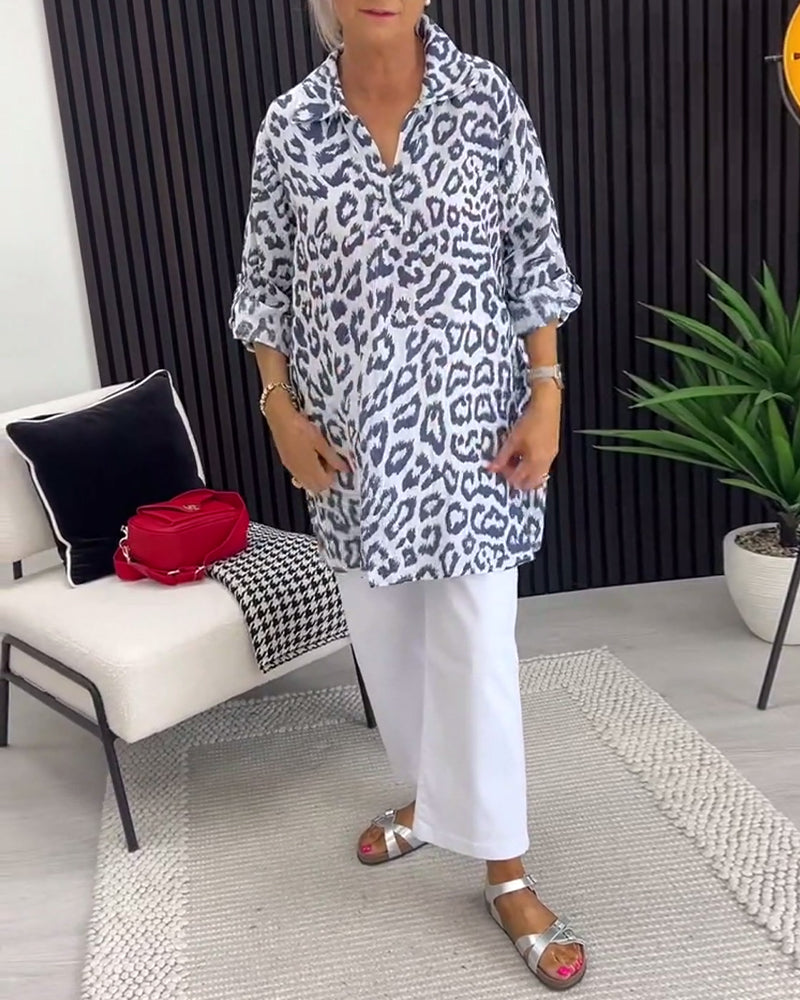 Bluzka Klapa Lampart Wzór