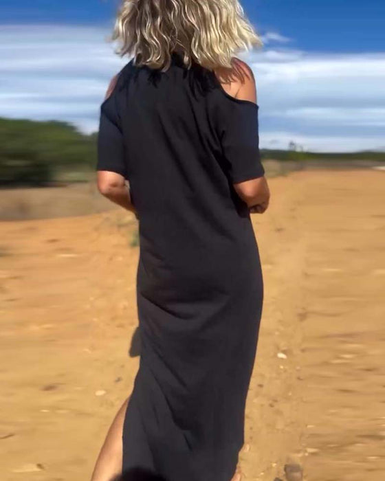 Sukienka Modna Casual Off-Shoulder Smukła