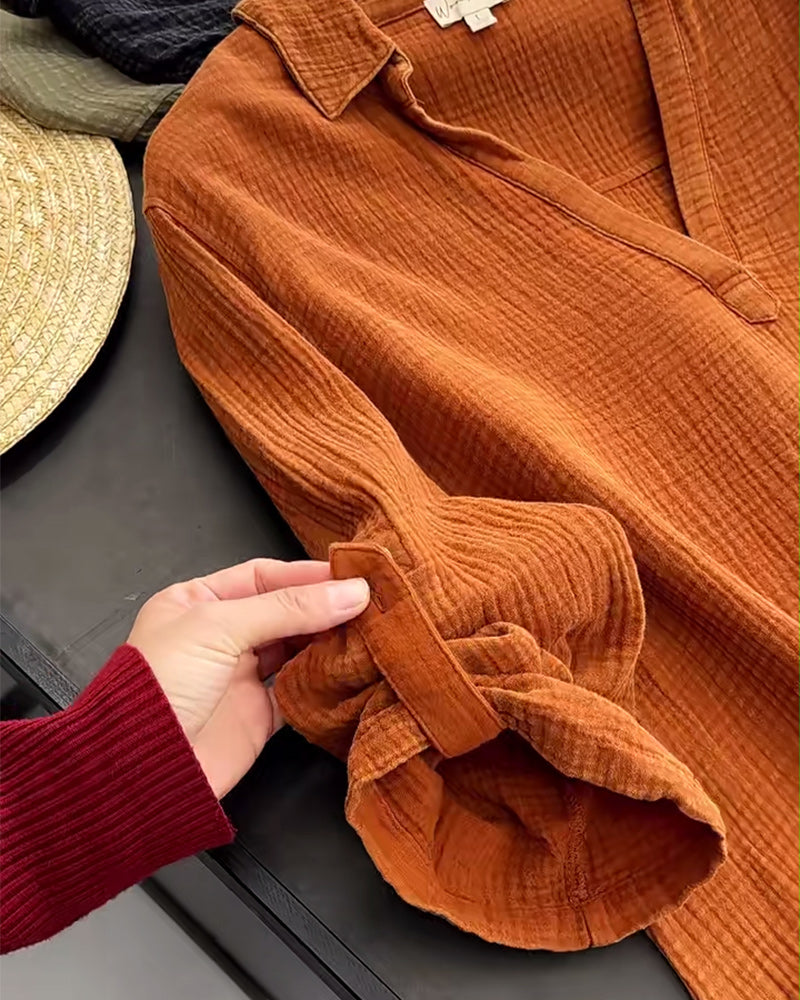 Sukienka Długi Rękaw Jednolita Prosty Kołnierz