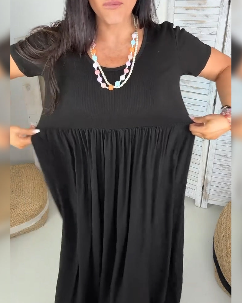 Sukienka Elegancka Gładki Kolor A-Linia