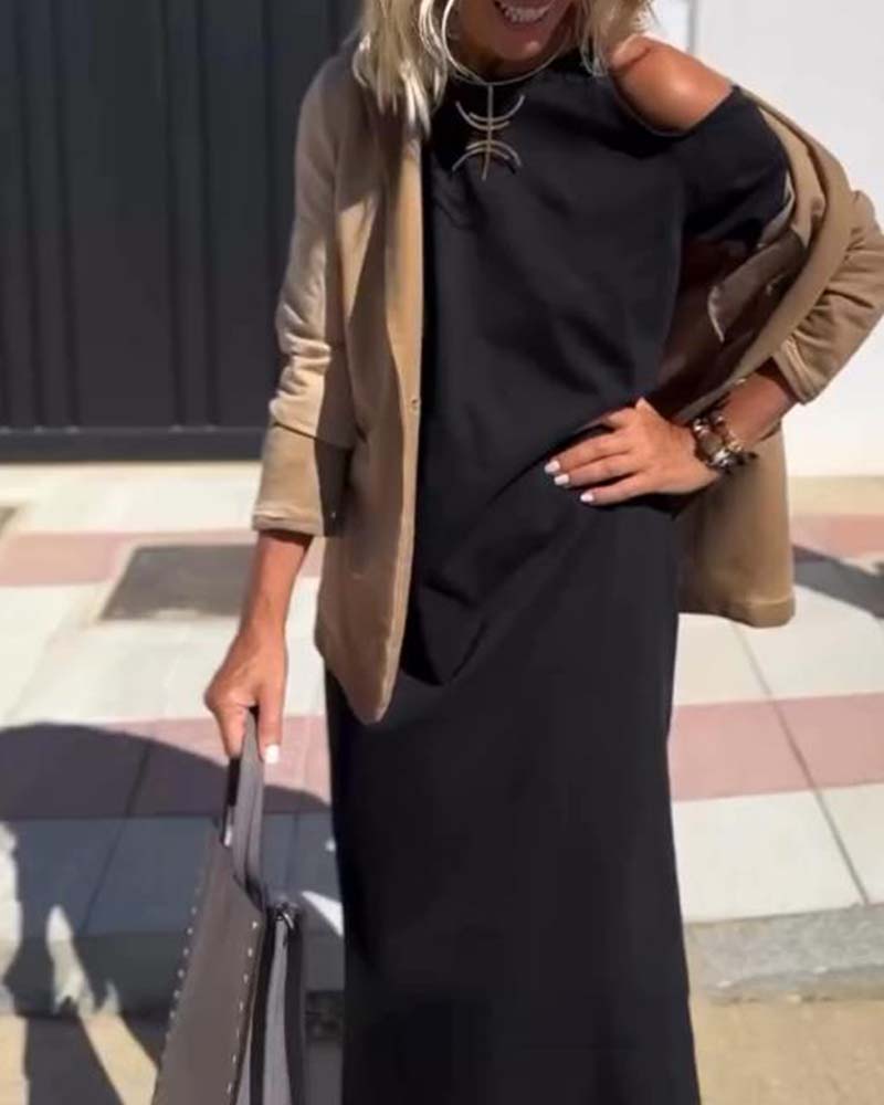 Sukienka Modna Casual Off-Shoulder Smukła