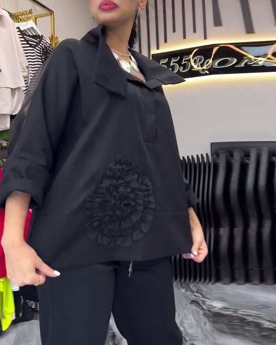 Koronkowa bluzka w patchworkowe kwiaty