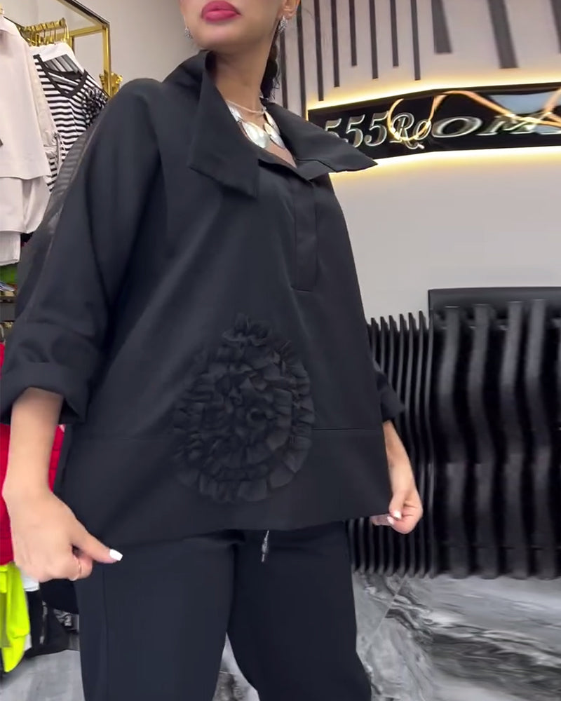 Koronkowa bluzka w patchworkowe kwiaty