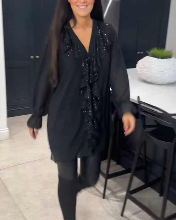 Bluzka z falbankami o eleganckim kroju